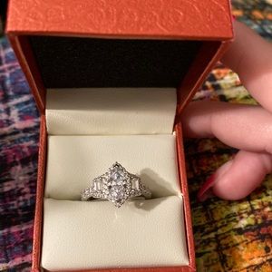 1.66ctw Marquise/Trapezoid cut Engagement Ring sz 7.75 NEW